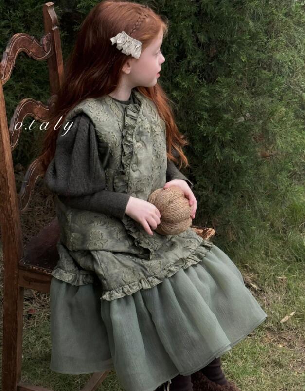 2024冬新品otaly★子供服　ベスト+スカート　セットアップ★90cm〜130cm