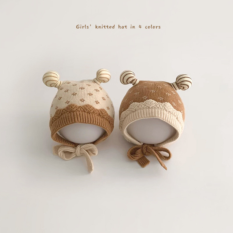 「2024」子供用★帽子★ニット帽子★耳カバー★ベビー★防寒★暖かい★4色