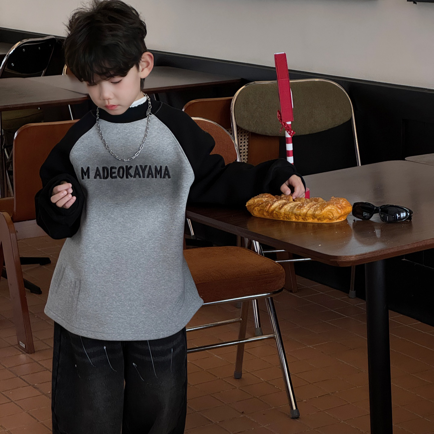 2024秋冬新作★子供服　トップス  裏起毛★90cm〜150cm 2色