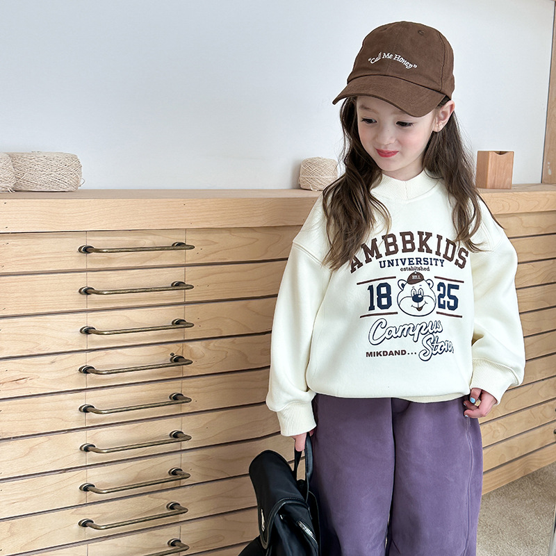 2024★秋冬新作★韓国風子供服★裏起毛★トレーナー★90cm〜160cm　4色