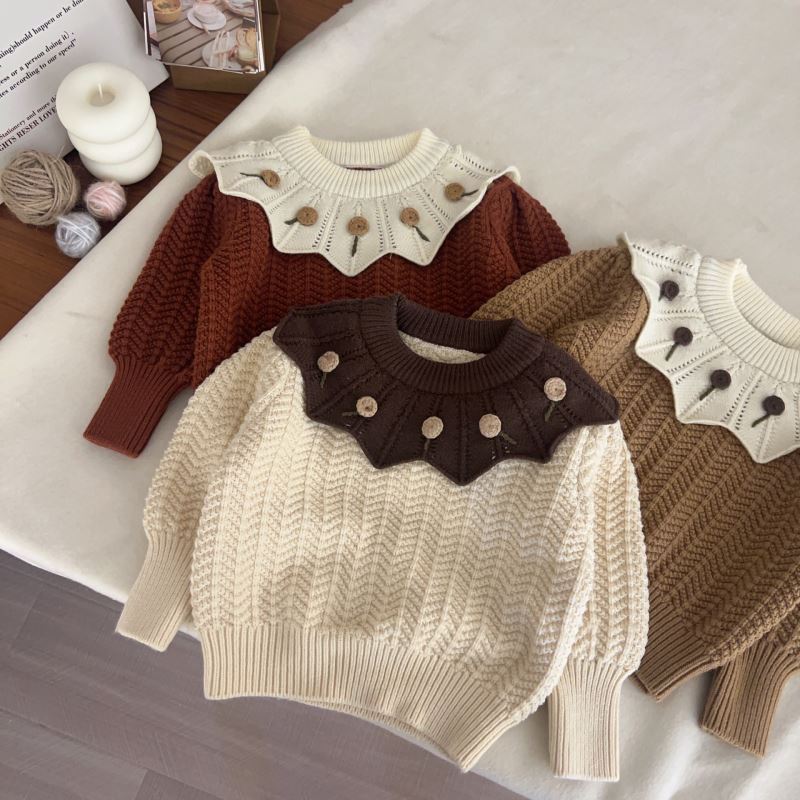 「2024」子供服★トップス★ニット★セーター★韓国風子供服★3色90cm〜130cm