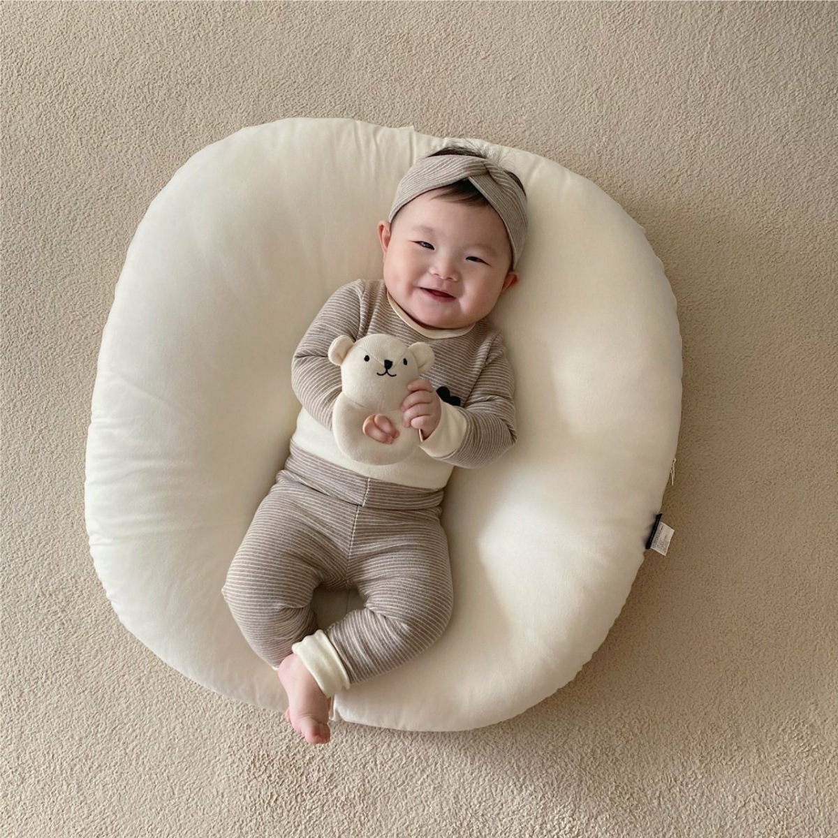 2025春新品MS★子供服　連体服+ズボン+ヘアバンド　セット★66〜90cm 3色