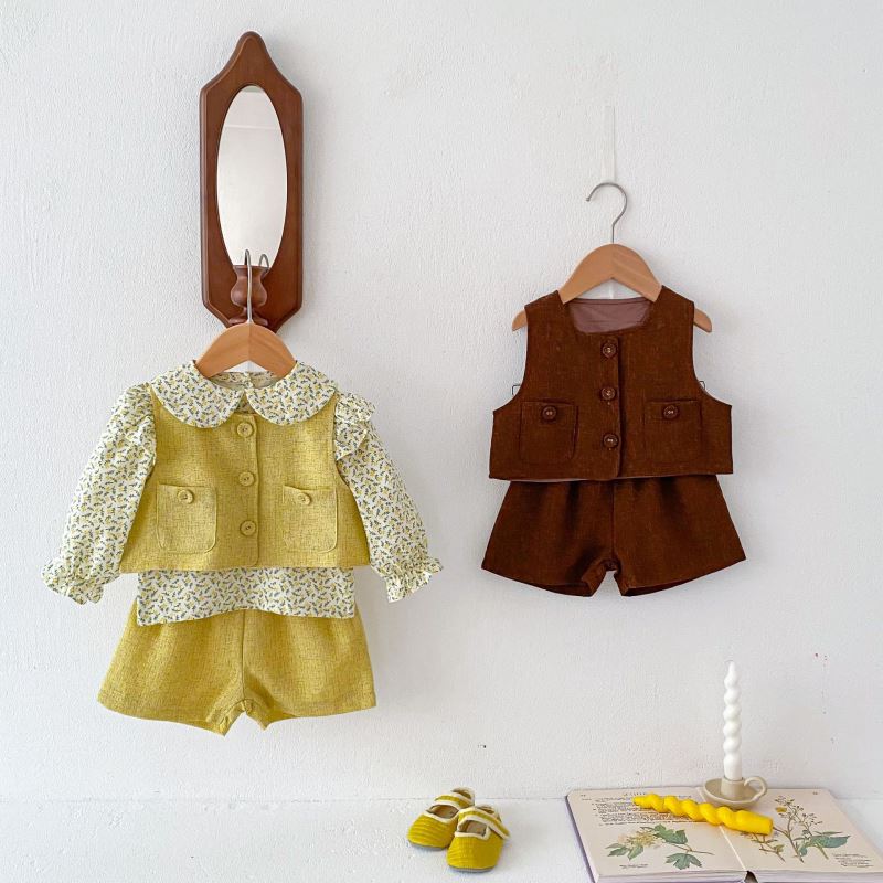 2024★春秋新作★韓国風ベビー服★チョッキ+ズボン★トップス★66cm〜100cm 3色