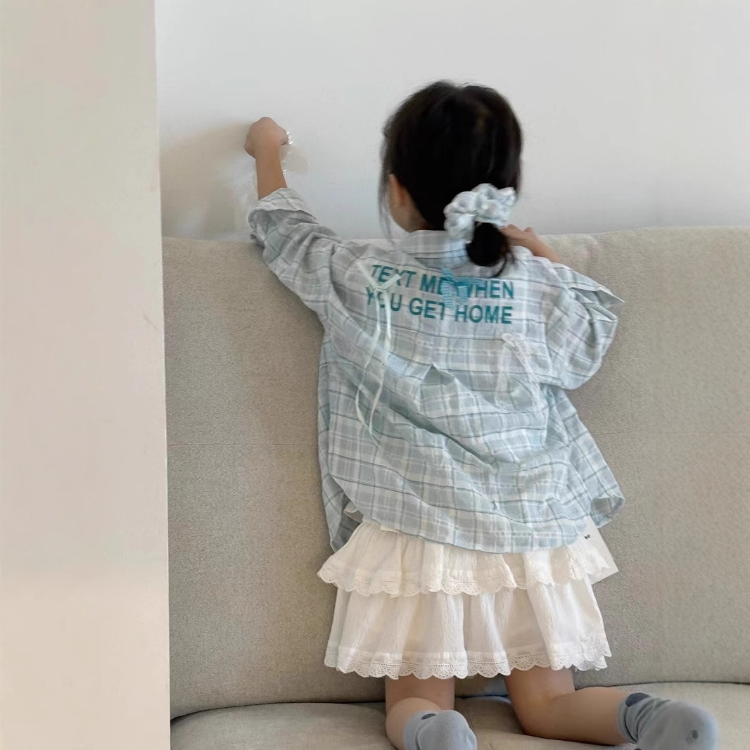 2025新作★子供服　格子シャツ&キャミソール&スカート分けて★90〜140