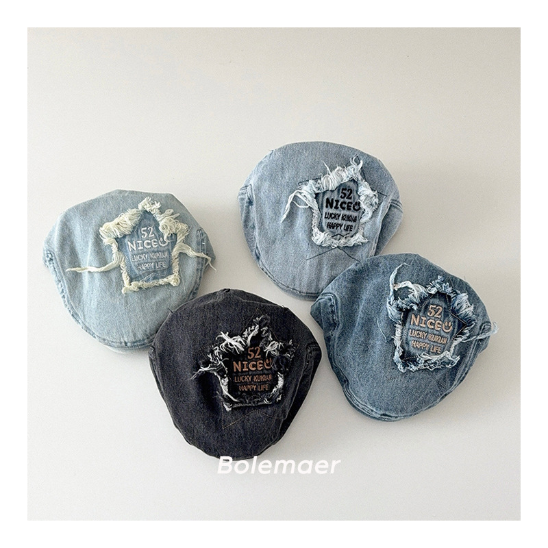 「2025」子供用★帽子★キャップ★キッズ★デニム★ベレー帽★4色