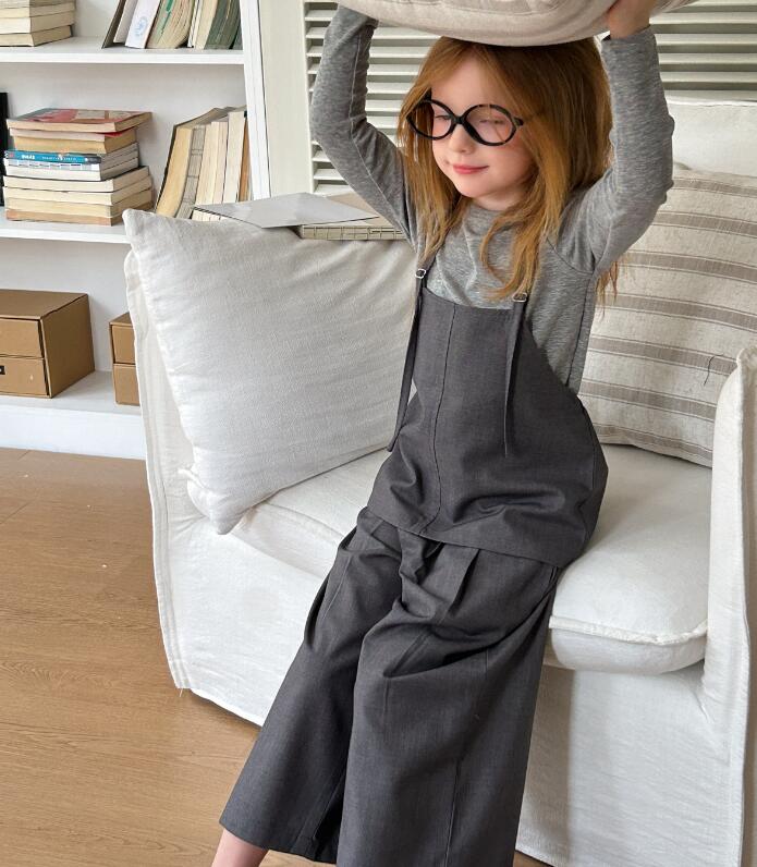 2025新品TT★子供服　インナー+吊りトップス+ズオン　セットアップ★90cm〜150cm