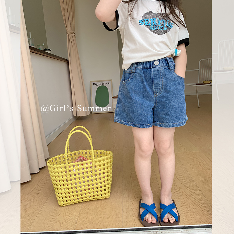 2025新入荷A★子供服　ショートデニムズボン★90cm〜160cm