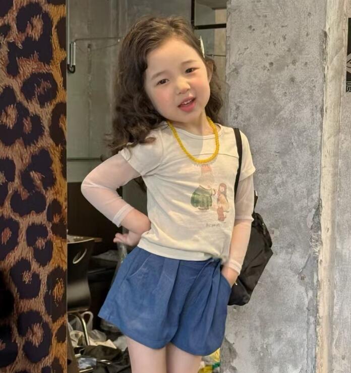2025新作★子供服　重ね着トップス&ショートズボン分けて★90cm〜140cm