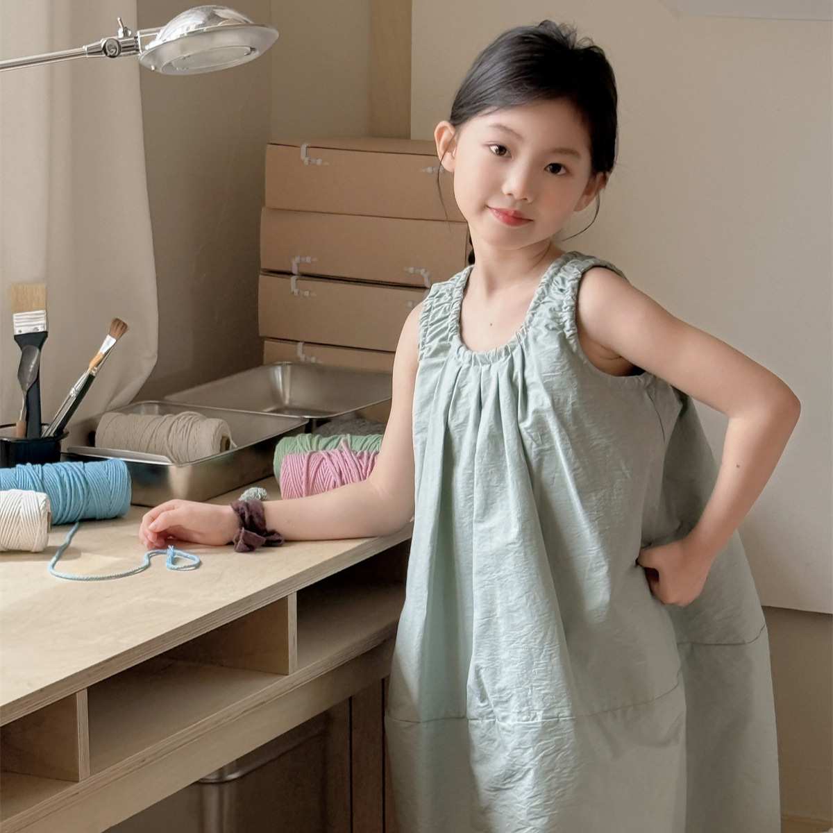 「2025」子供服★ワンピース★袖なし★韓国風子供服★2色100cm〜160cm