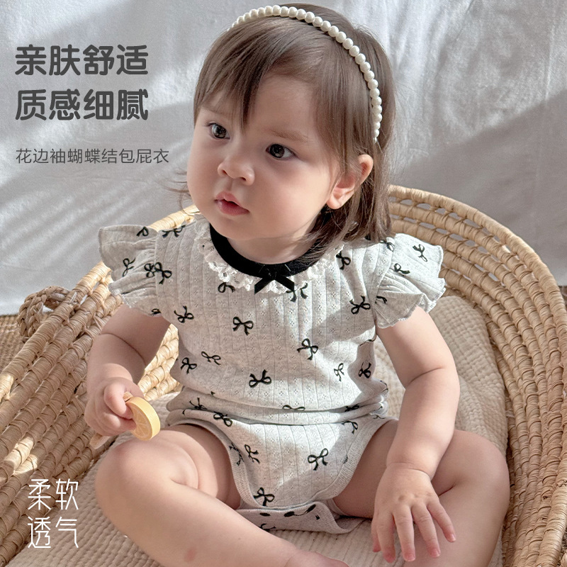 「2025」子供服★ロンパース★蝶結び★ベビー★韓国風子供服★66cm〜90cm