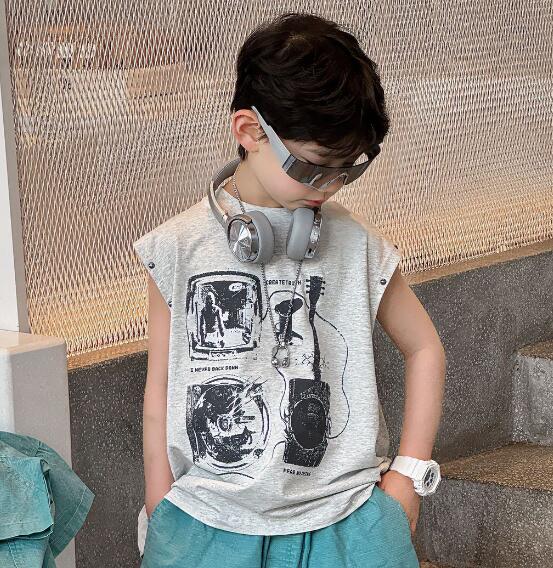 「2025」子供服★トップス★袖なしシャツ★韓国風子供服★2色90cm〜160cm