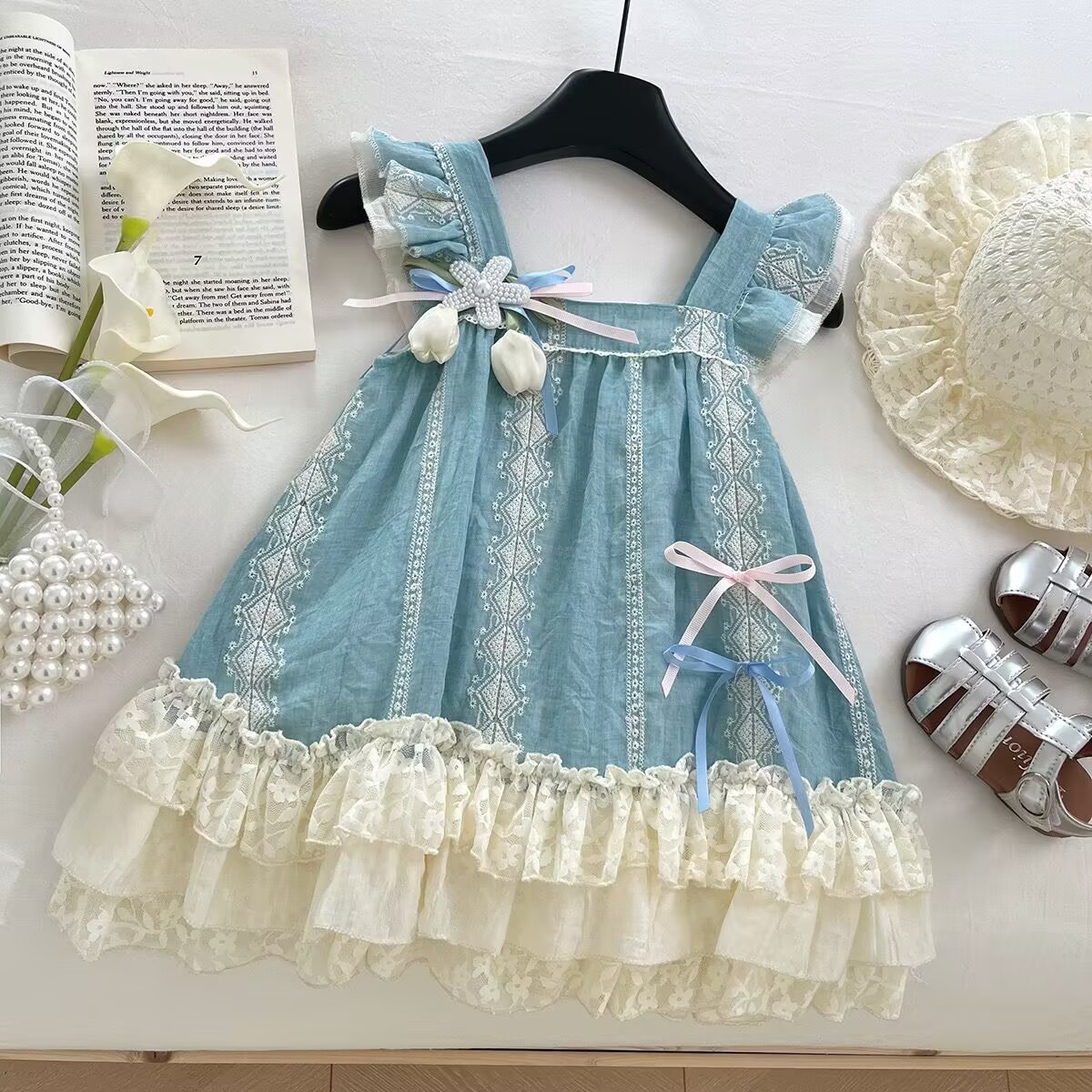 「2025」子供服★ワンピース+帽子★ドレス★袖なし★90cm〜150cm