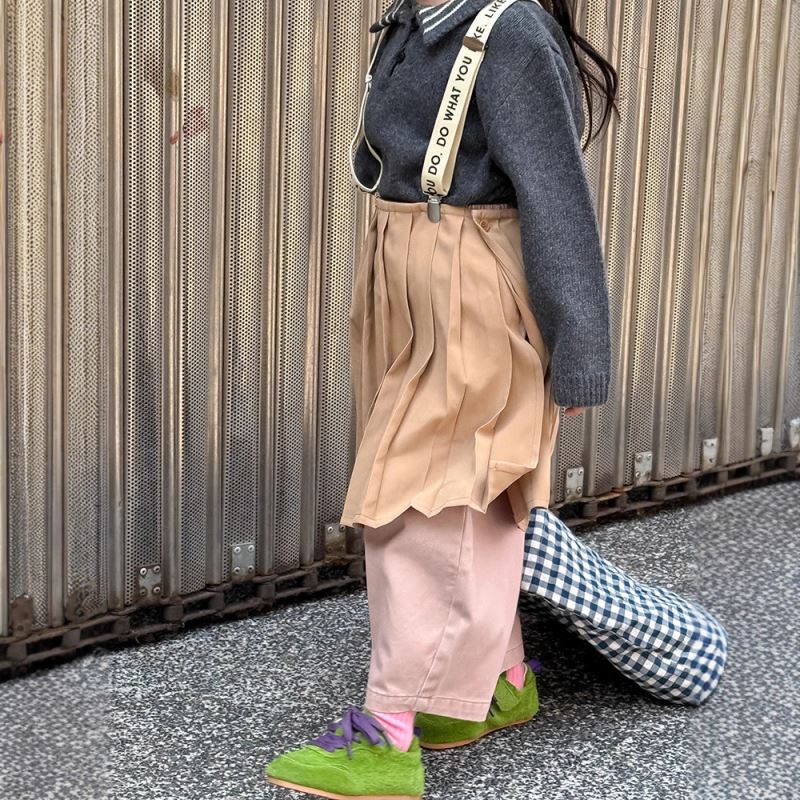 2025秋新品ZXR★子供服　スカート　エプロン★S~L 2色