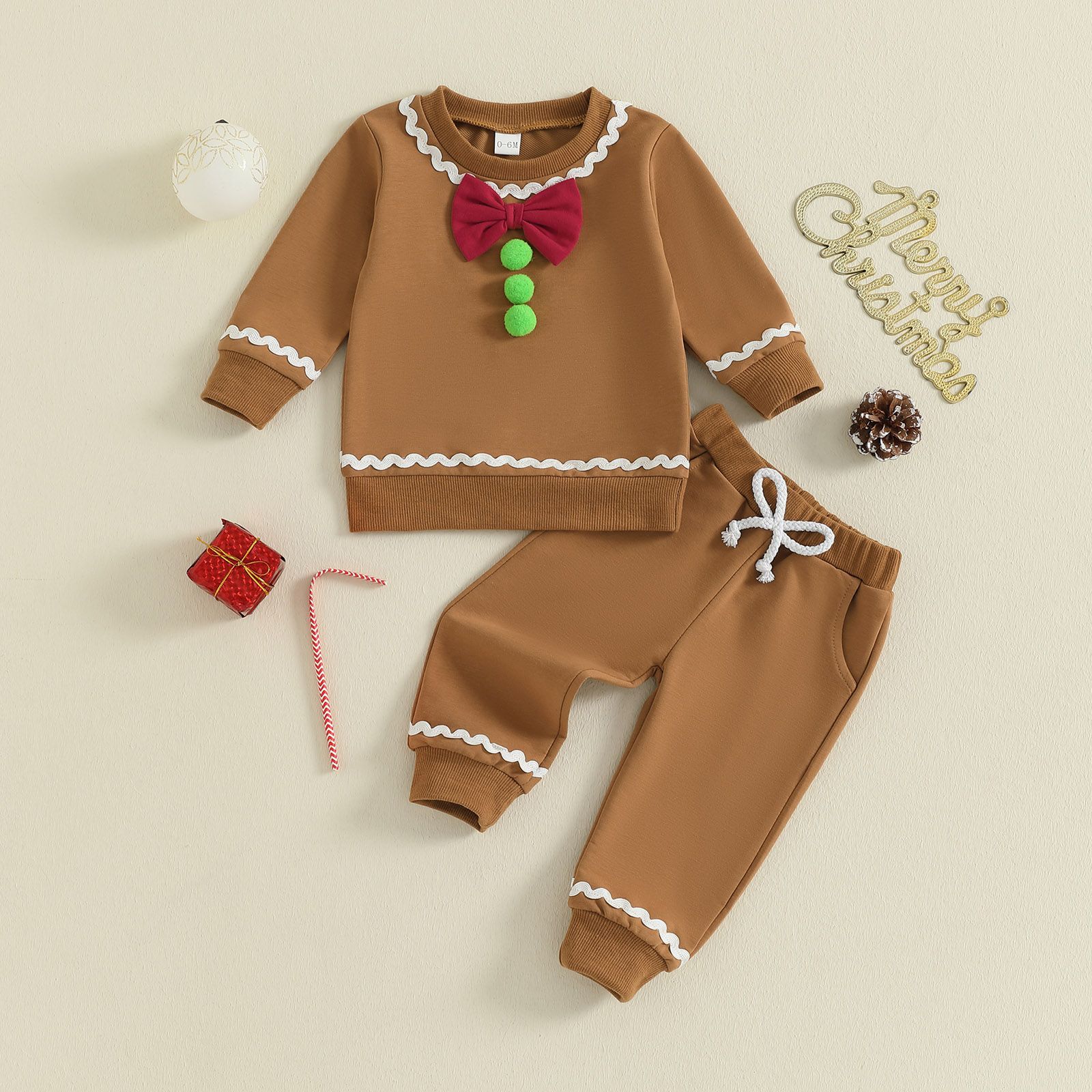 2025新品★子供服　クリスマス服　セットアップ★0-6M(60)〜2-3Y(110)