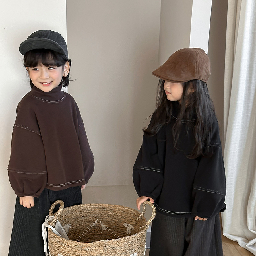 2025冬新作JY★子供服　トップス　裏起毛★80cm〜140cm 2色