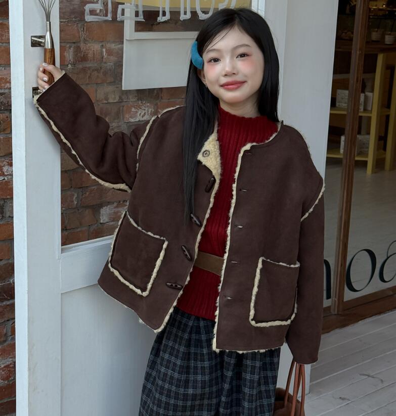 2025冬新品★子供服 　両面起用コート★100cm〜160cm