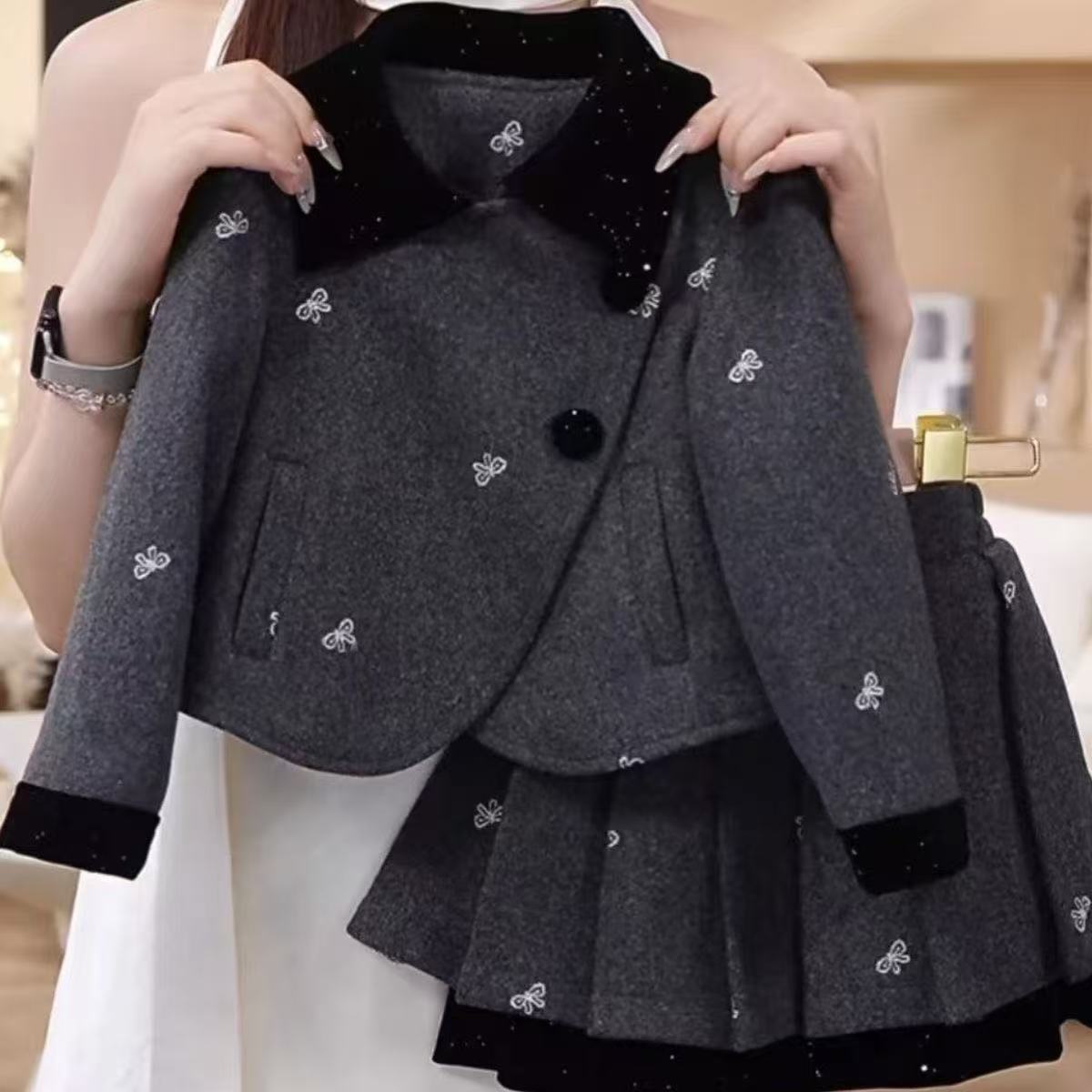 2025新品★子供服　コート+スカート　セットアップ★90cm〜150cm