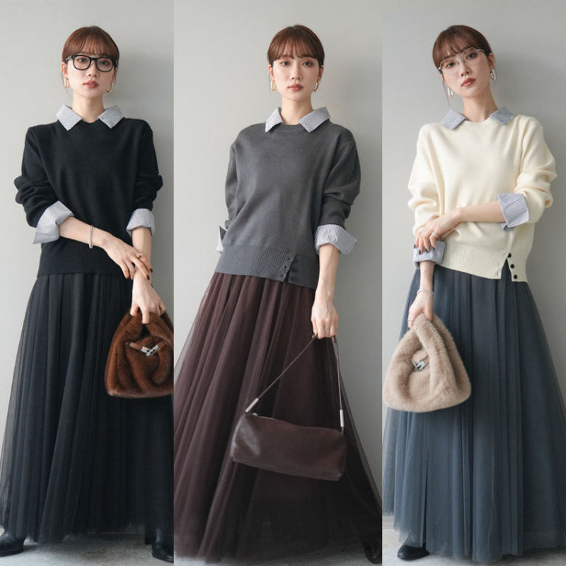 2026春新作★レディース服　セーター&スカート分けて★ 3色