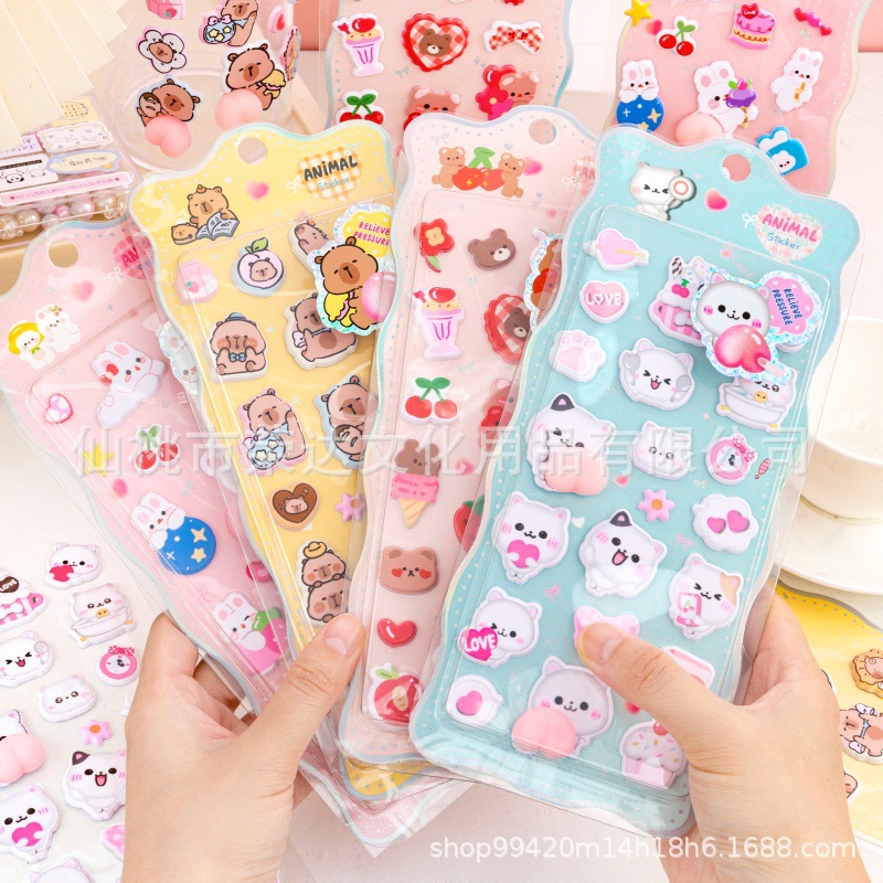 DIY手作り ステッカー★粘着シール★3D★手帳素材