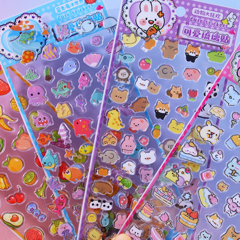 DIY手作り ステッカー★粘着シール★3D★手帳素材