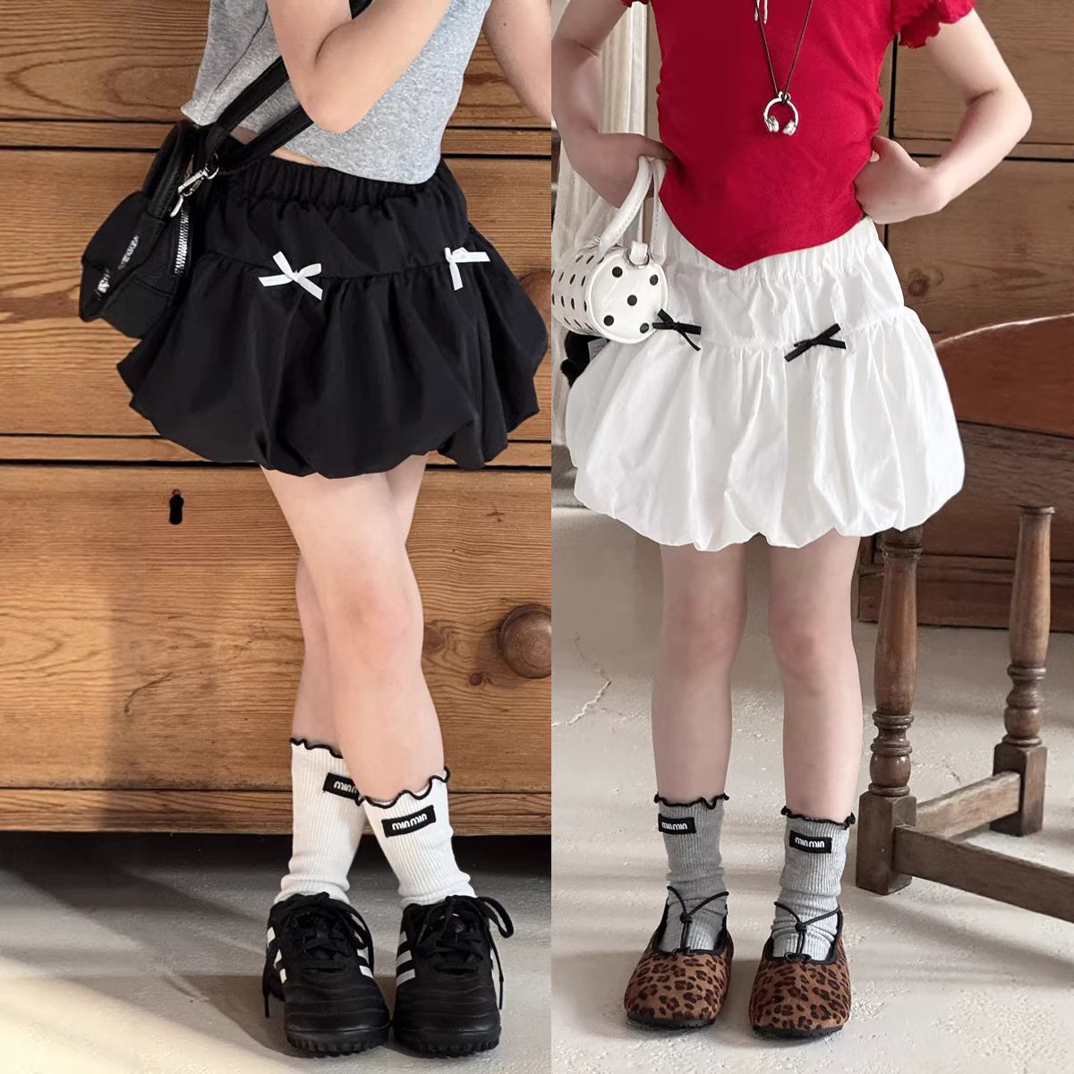 2026新品Y★子供服　スカート　インパン付き★100cm〜150cm 2色