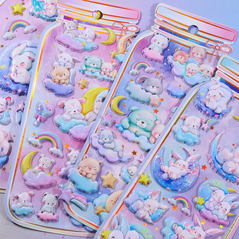 DIY手作り ステッカー★粘着シール★3D★手帳素材