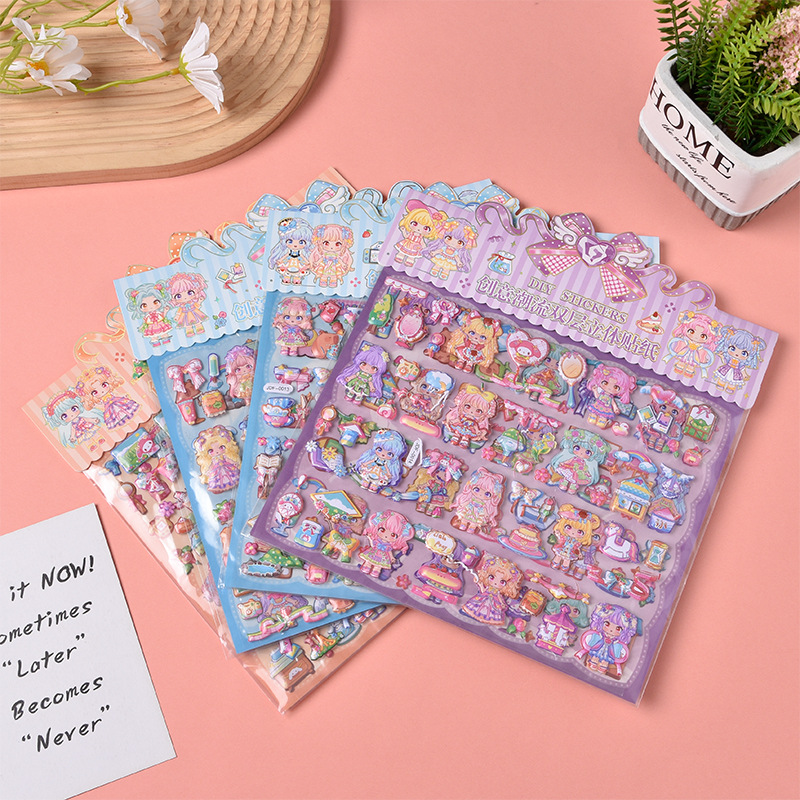 DIY手作り ステッカー★粘着シール★3D★手帳素材