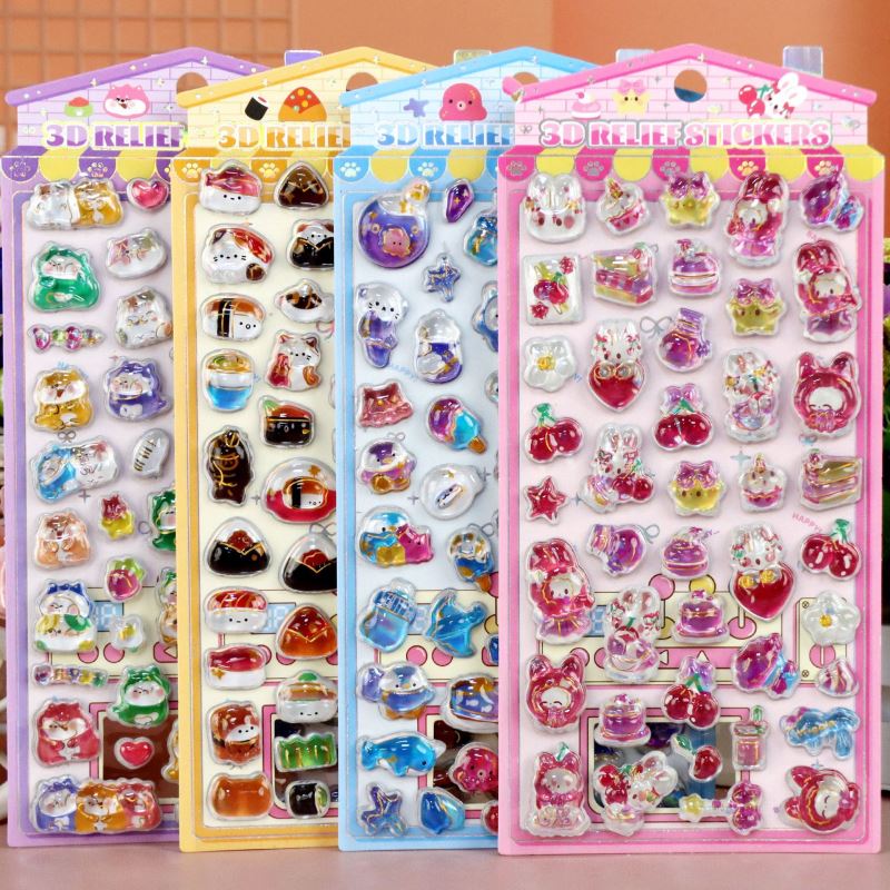 DIY手作り ステッカー★粘着シール★3D★手帳素材