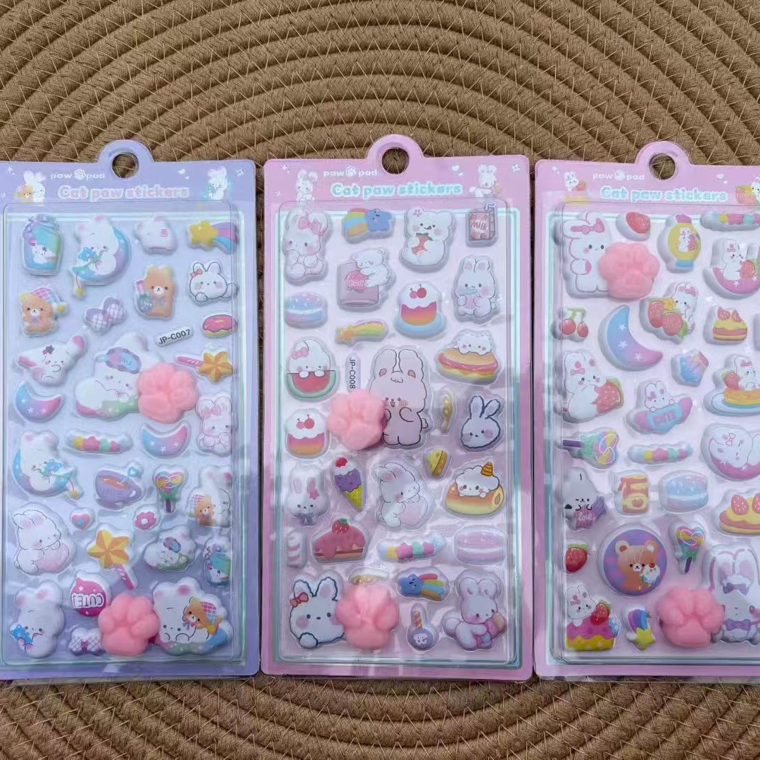 DIY手作り ステッカー★粘着シール★3D★手帳素材