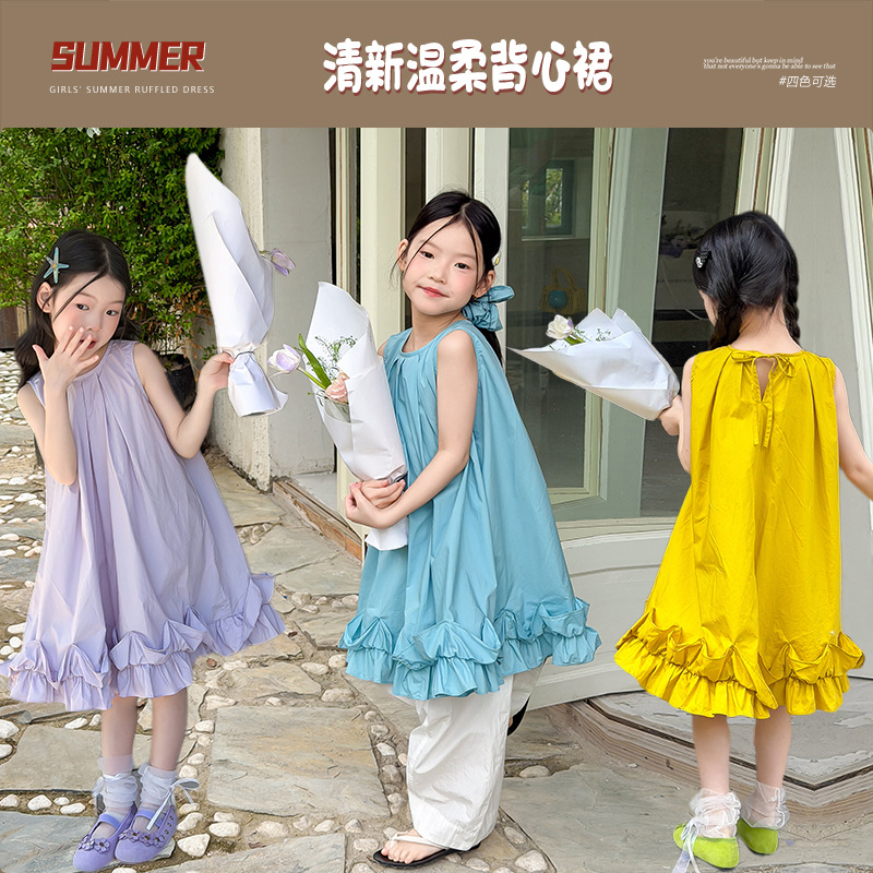 2026新品A★子供服　ワンピース+シュシュ★100cm〜170cm 3色