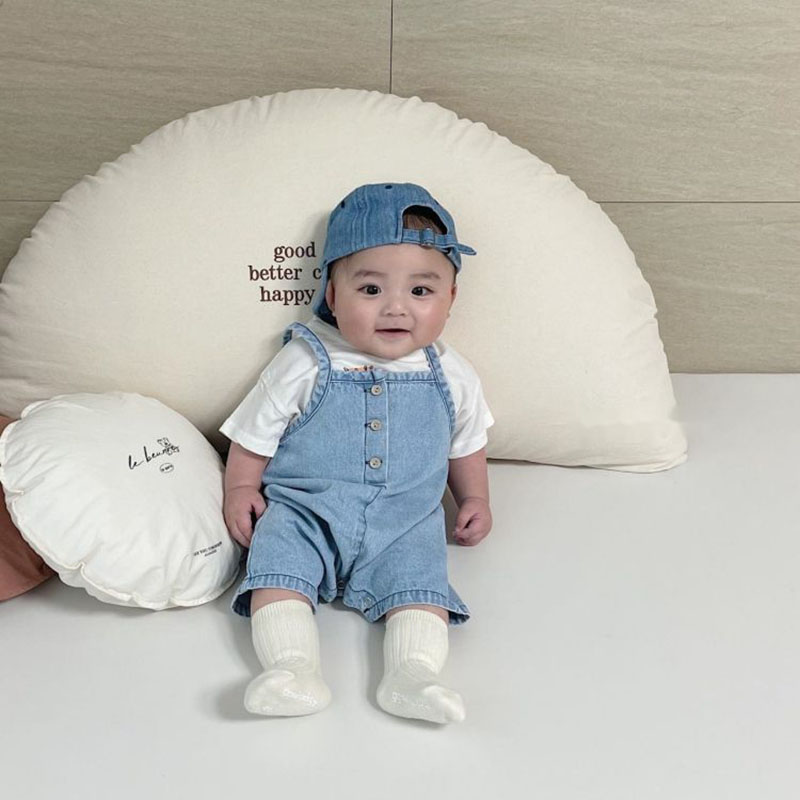 韓国風子供服 お勧め 春夏新作 カバーオール 男女 袖なし連体服 デニム サロペット ロンパース 66-100