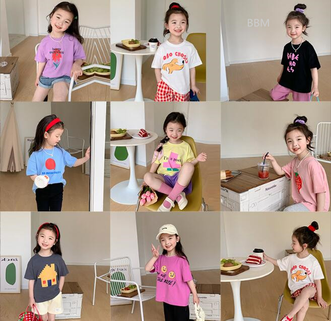2022★春夏新作★韓国風子供服★Tシャツ★トップス★半袖★カジュアル★6色80-150CM
