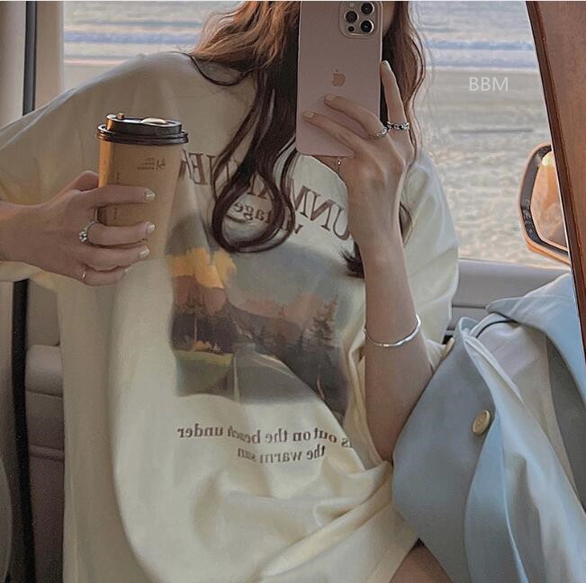 2022★春夏新作★韓国風★Tシャツ★トップス★半袖★カジュアル★M-2XL