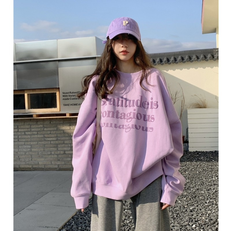 トップス★ゆとり★裏起毛★長袖★♪暖かい♪Tシャツ★♪レディース服★日系