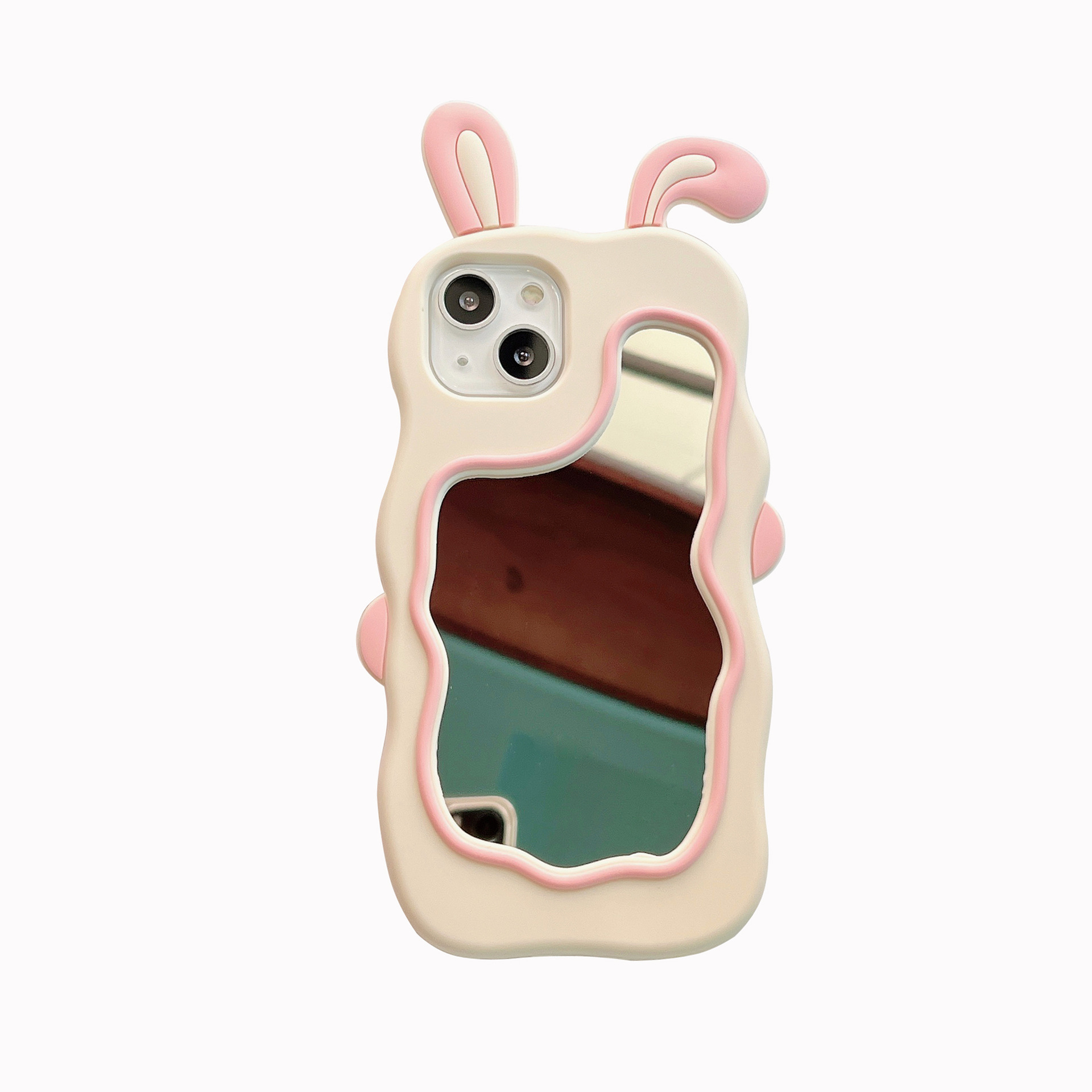 【iphone新作】ウサギの鏡面のソフトシェル　携帯電話のケース   Iphone14   保護カバー