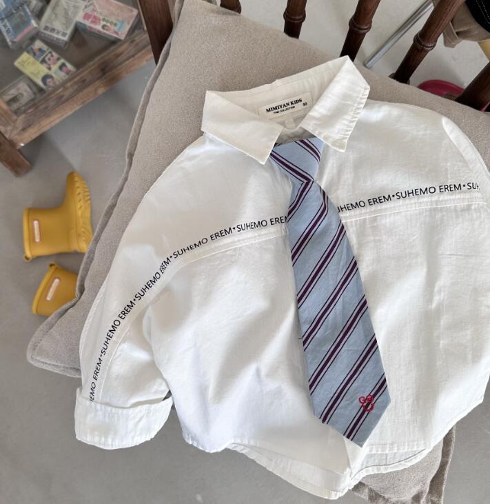 新品★子供服　シャツ&ネックタイ分けて販売★90-140cm★