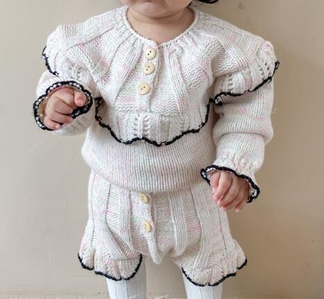 2023新品★ベビー服★ニットトップス+ズボン　セットアップ★66-90cm★4色