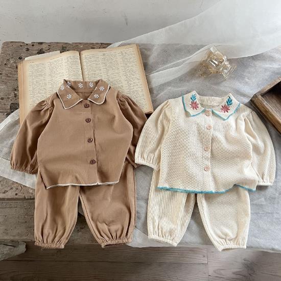 2023春新品★子供服　長袖+ズボン　セットアップ　66-100cm★2色