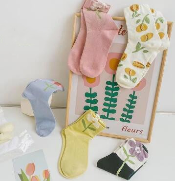 2023新作・花ソックス・可愛い・運動・靴下・ストッキング・多色