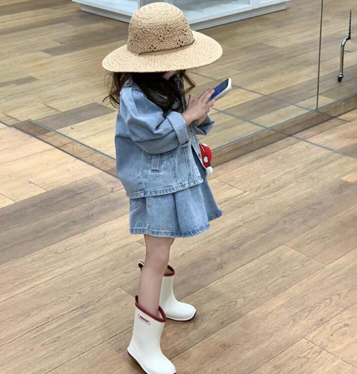 2023年★子供服　デニムコート+スカート　セットアップ★90-140cm★