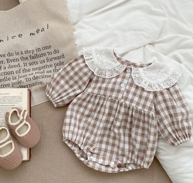 子供服★ロンパース★連体服★韓国風子供服★ベビー★チェック柄★可愛い★66-90CM