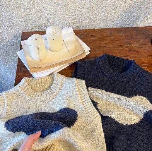 2023春新品★子供服　トップス　ニットベスト　90-130cm★2色