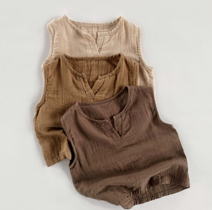 子供服★トップス★ベスト★袖なし★韓国風子供服★男女兼用★無地★3色★80-130CM