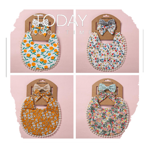 よだれかけ+ヘアバンド★子供用★涎掛け★ベビー向け★赤ちゃん用★可愛い★13色