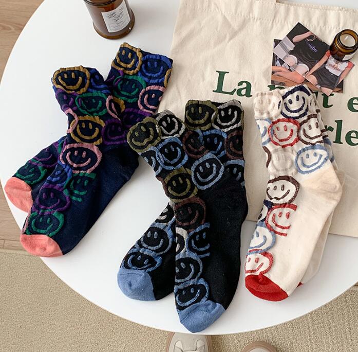 靴下★レデイース★ソックス★大人用★女性用★笑顔★可愛い★3色