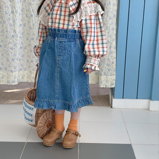 2023春新品★子供服　ボトムス　デニムスカート　80-130cm