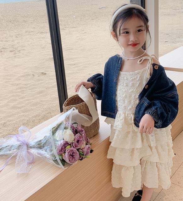 2023春新品★子供服　吊りワンピース&デニムコート　分けて販売　90-140cm