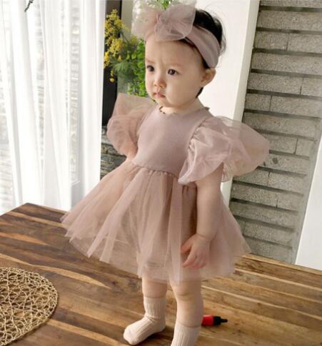 2023年★ベビー服★ワンピース+ヘアバンド★66-90cm★3色