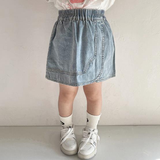 2023春新品★子供服　ボトムス　デニムスカート　80-130cm