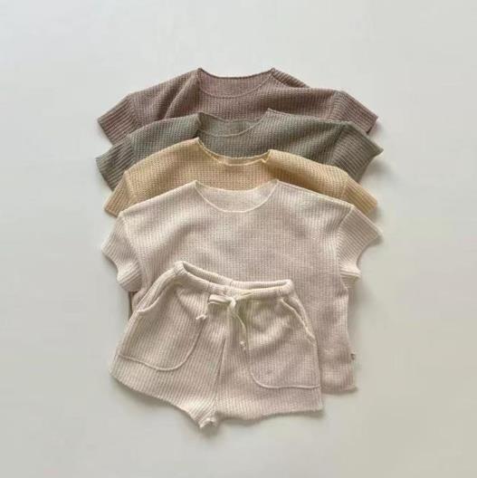 2023春夏新品★子供服　ベスト+ショートパンツ　セットアップ　73-120cm★4色